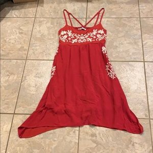 Red Maurices patterned flowy dress